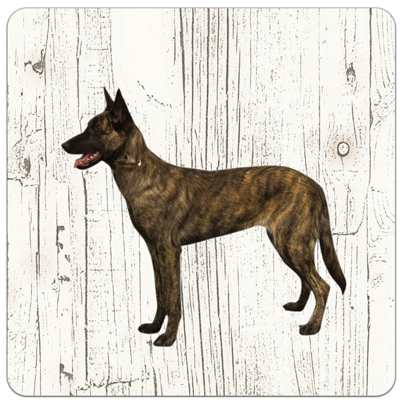 Hond Hollandse Herder (korthaar) | Houten Onderzetters 6 Stuks