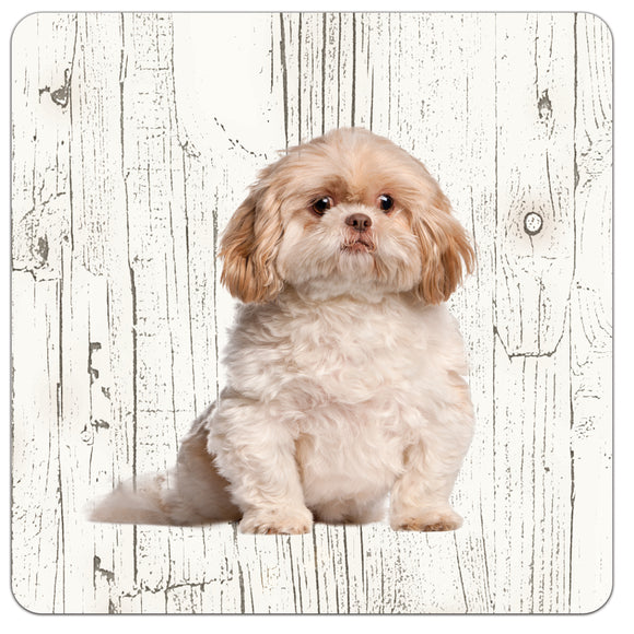 Hond Shih Tzu | Houten Onderzetters 6 Stuks
