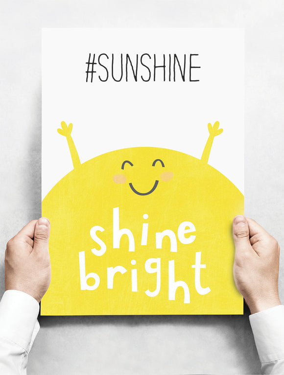 Wandbord: #SunShine, Shine Bright! | 30 x 42 cm