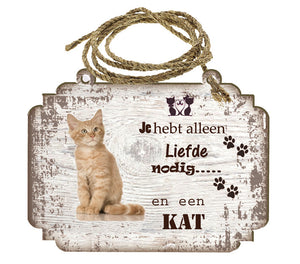 Spreukenbordje Kat - Oranje Kitten
