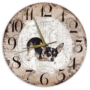 Houten Klok - 30cm - Hond - Chihuahua