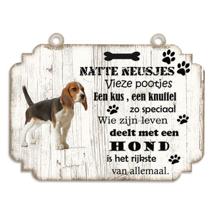 Spreukenbordje hond: Beagle
