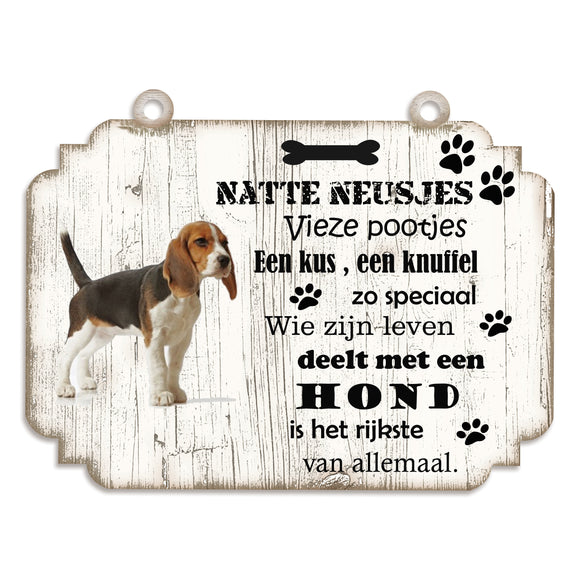 Spreukenbordje hond: Beagle