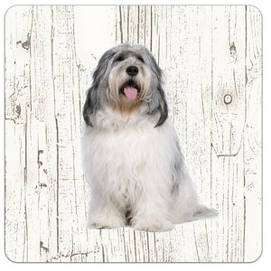 Hond Bobtail Terrier | Houten Onderzetters 6 Stuks