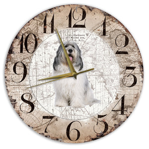 Houten Klok - 30cm - Hond - Bobtail Terrier