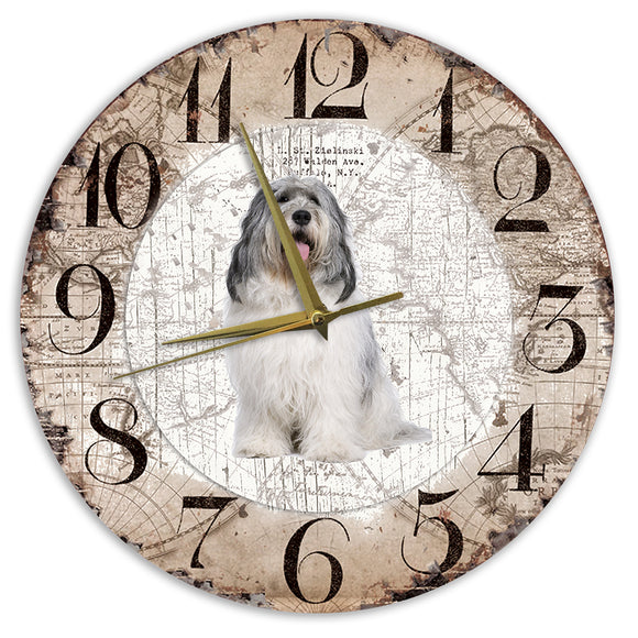 Houten Klok - 30cm - Hond - Bobtail Terrier