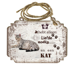 Spreukenbordje Kat - Cyperse Kat
