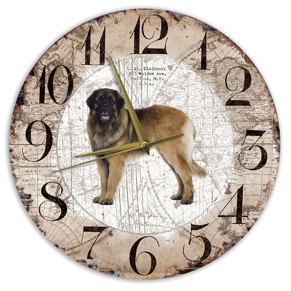 Houten Klok - 30cm - Hond - Leonberger