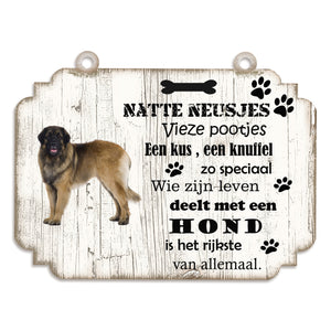 Spreukenbordje Hond: Leonberger