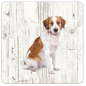 Hond Kooiker | Houten Onderzetters 6 Stuks
