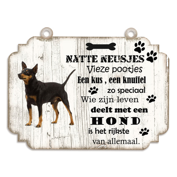 Spreukenbordje hond: Dwergpincher