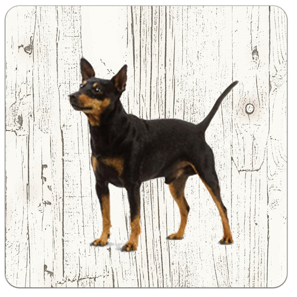 Hond Dwergpincher | Houten Onderzetters 6 Stuks