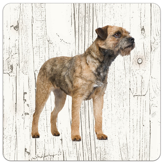 Hond Border Terriër | Houten Onderzetters 6 Stuks
