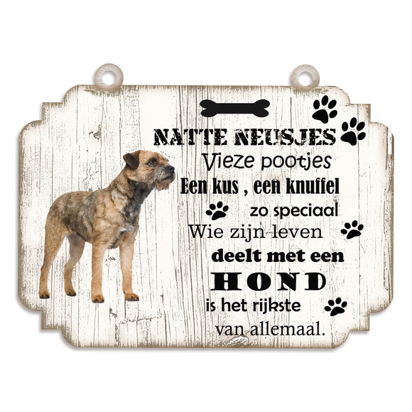 Spreukenbordje Hond: Border Terriër