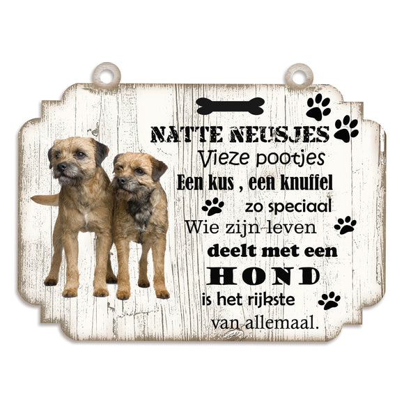 Spreukenbordje Hond: Border Terriër