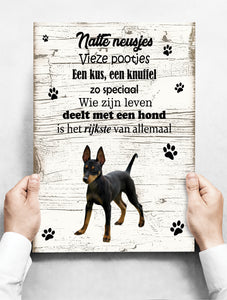 Wandbord hond: Doberman Pinscher - 30 x 42 cm