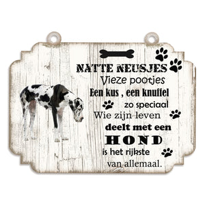 Spreukenbordje hond: Duitse dog