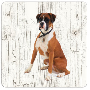Hond Boxer | Houten Onderzetters 6 Stuks