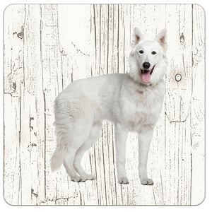 Hond Husky | Houten Onderzetters 6 Stuks