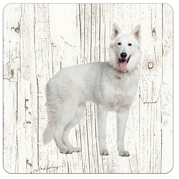 Hond Husky | Houten Onderzetters 6 Stuks