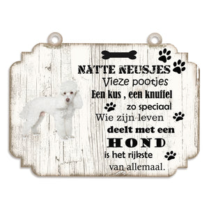 Spreukenbordje hond: Poedel