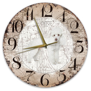 Houten Klok - 30cm - Hond - Poedel