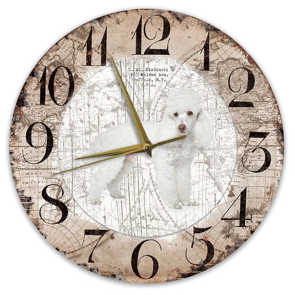 Houten Klok - 30cm - Hond - Poedel