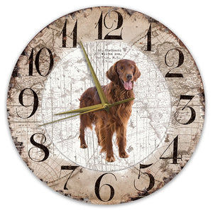 Houten Klok - 30cm - Hond - Irish Setter