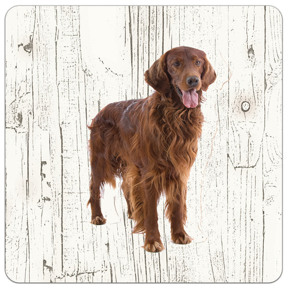 Hond Irish Setter | Houten Onderzetters 6 Stuks