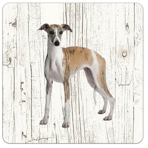 Hond Greyhound | Houten Onderzetters 6 Stuks