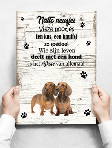 Wandbord hond: Tekkel - 30 x 42 cm