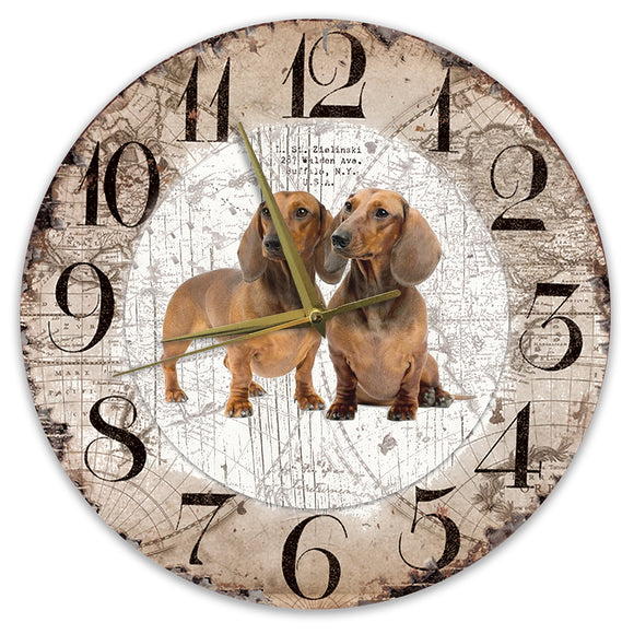 Houten Klok - 30cm - Hond - Tekkel