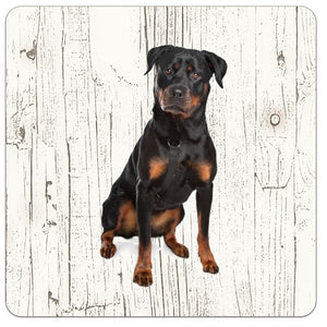 Hond Rottweiler | Houten Onderzetters 6 Stuks