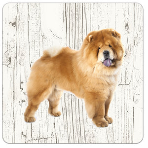 Hond Chow Chow | Houten Onderzetters 6 Stuks
