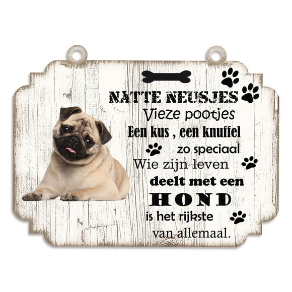 Spreukenbordje hond: Mopshond