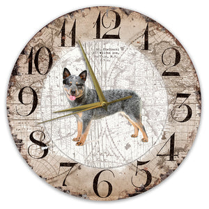 Houten Klok - 30cm - Hond - Australian Cat Dog