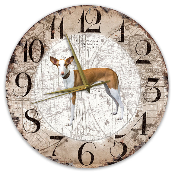Houten Klok - 30cm - Hond - podenco