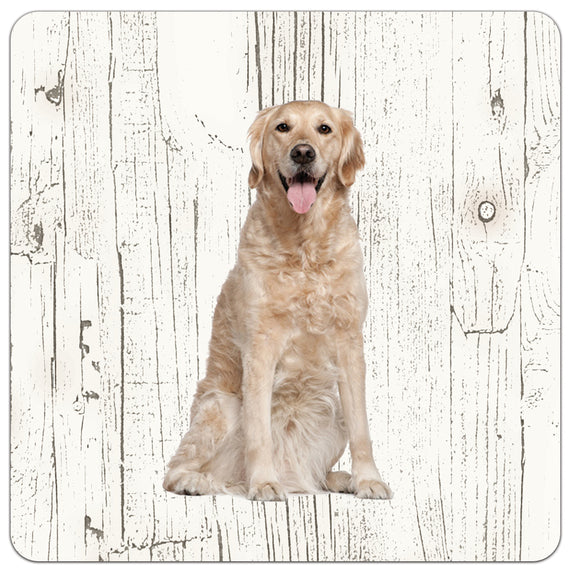 Hond Golden Retriever | Houten Onderzetters 6 Stuks