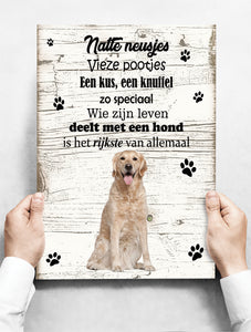 Wandbord hond: Golden Retriever - 30 x 42 cm