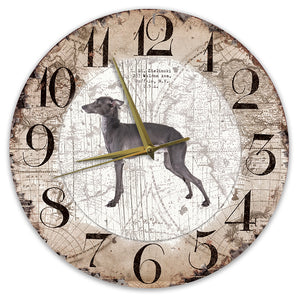 Houten Klok - 30cm - Hond - Italiaanse windhond