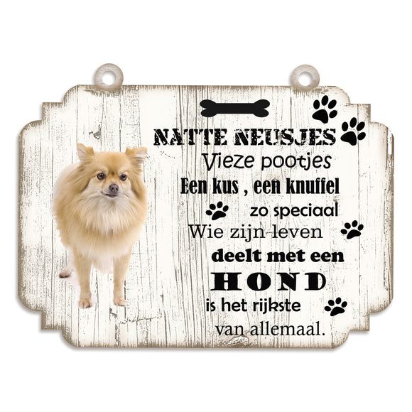 Spreukenbordje hond: keeshond