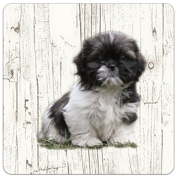 Hond chichu | Houten Onderzetters 6 Stuks
