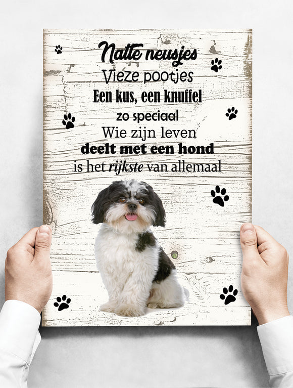 Wandbord hond: Boomer - 30 x 42 cm