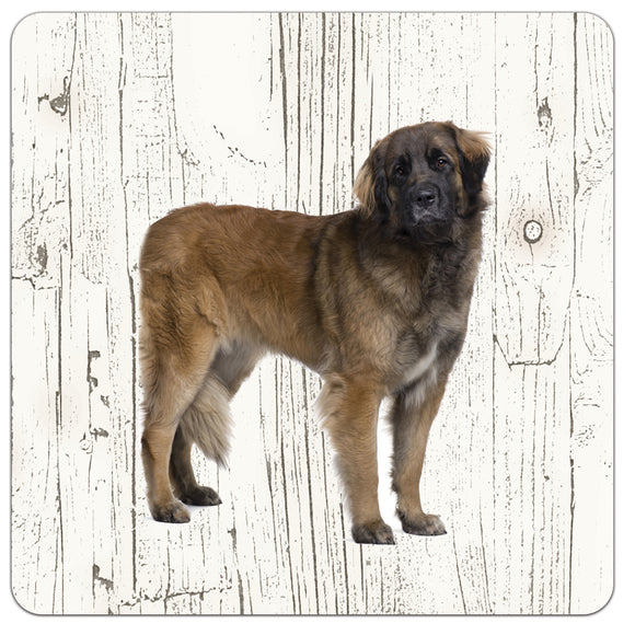 Hond Leonberger | Houten Onderzetters 6 Stuks