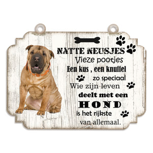 Spreukenbordje hond: Shar Pei