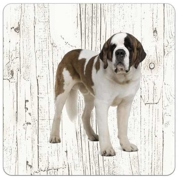 Hond Sint Bernard | Houten Onderzetters 6 Stuks