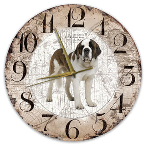Houten Klok - 30cm - Hond - Sint Bernard