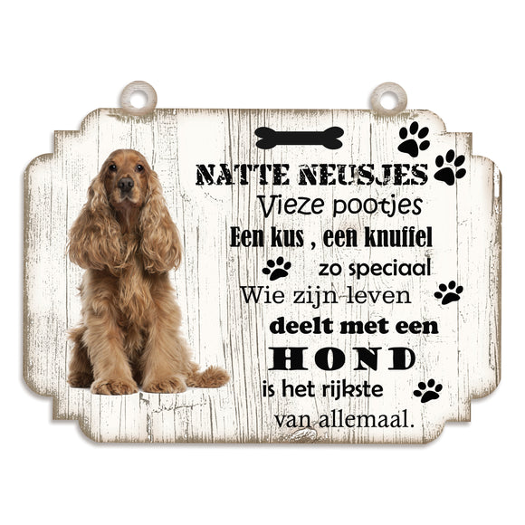 Spreukenbordje hond: Engelse Cocker