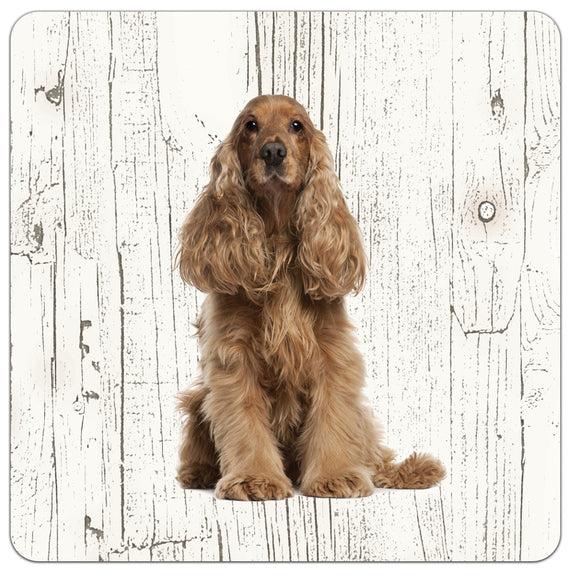 Hond Engelse Cocker | Houten Onderzetters 6 Stuks