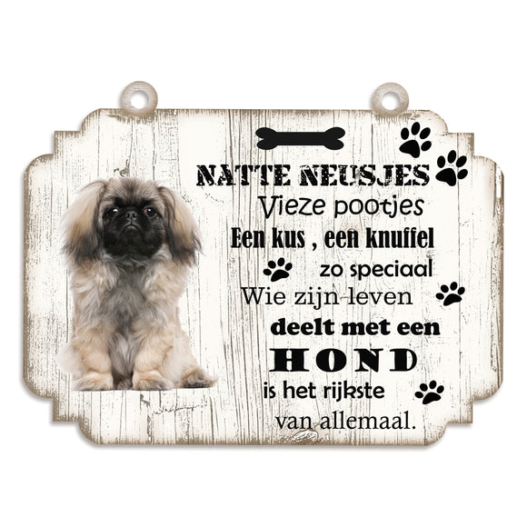 Spreukenbordje hond: Pekingees